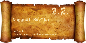Negyedi Réka névjegykártya